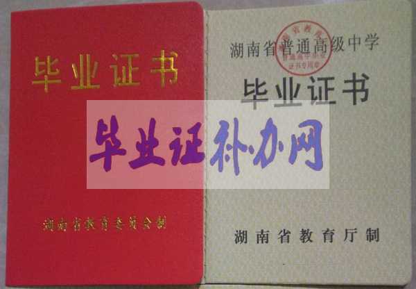 湖南省高中畢業證樣本圖片