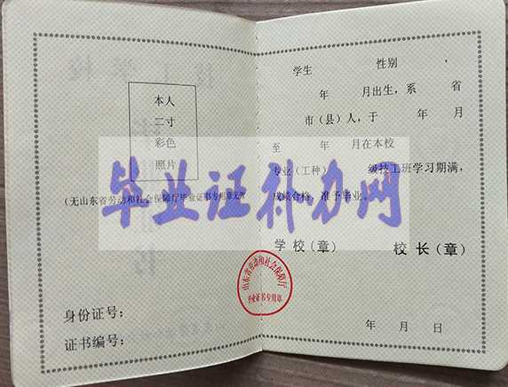山東省高中畢業證鋼印內容